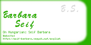 barbara seif business card